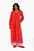 Long dress in printed cotton voile with pockets